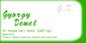 gyorgy demel business card